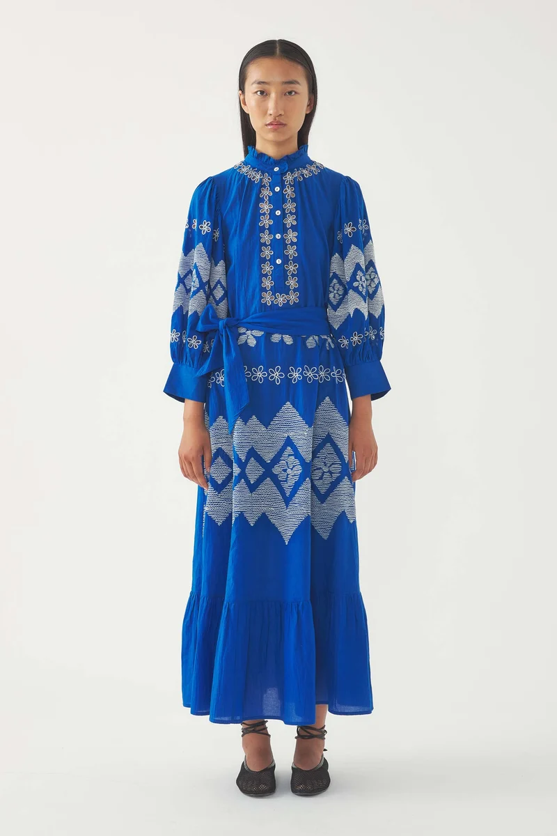 Robe longue brodée Tolede