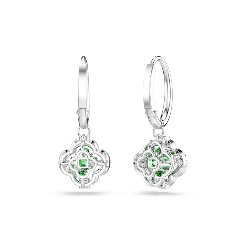 Swarovski Una Sparkling Dc Zilveren Oorhangers met Groene Kristal 5758001