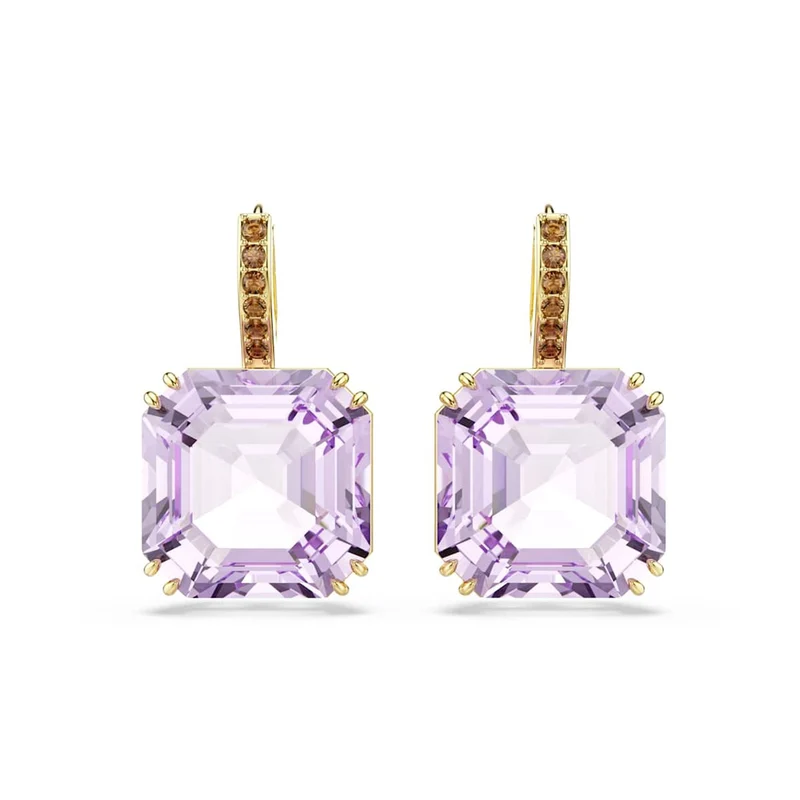 Swarovski Millenia Goudkleurige Oorbellen met Paarse Kristal 5759990