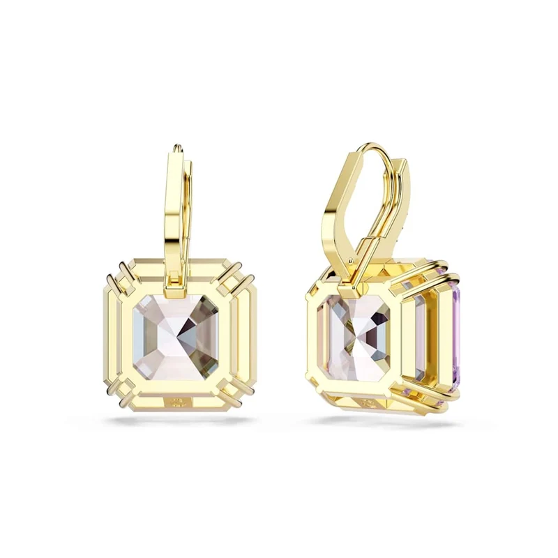 Swarovski Millenia Goudkleurige Oorbellen met Paarse Kristal 5759990