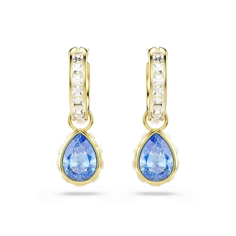 Swarovski Chroma Gouden Oorringen met Blauwe Kristallen 5757815