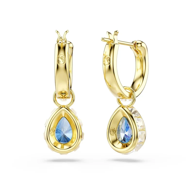 Swarovski Chroma Gouden Oorringen met Blauwe Kristallen 5757815