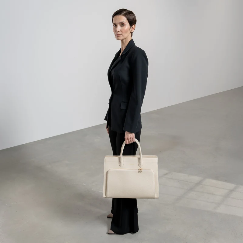Isabel Bernard Honoré Nadine Crème me Kalfsleren Handtas IB25052