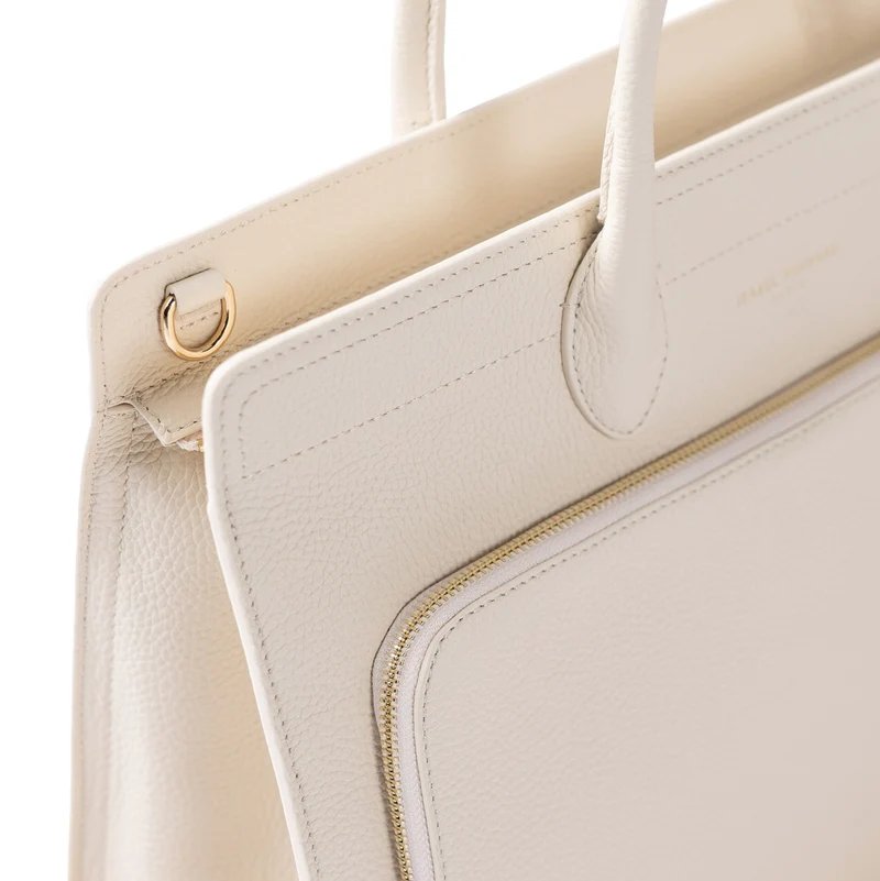 Isabel Bernard Honoré Nadine Crème me Kalfsleren Handtas IB25052