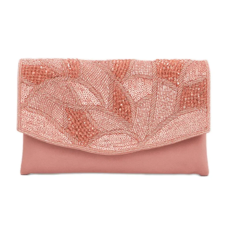 Bolso Sobre Cristalé Coral y Rosas