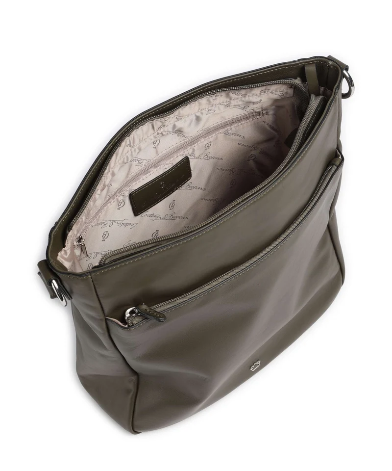 Castelijn & Beerens Babette Nappa Bolso de hobo dark military
