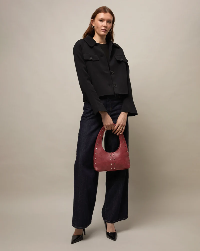 Estran bolso hobo pequeño con detalles metálicos
