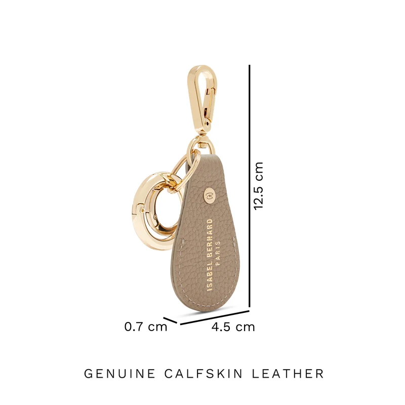 Isabel Bernard Honoré Filou Taupe Kalfsleren Airtag Sleutelhanger IB66000-078