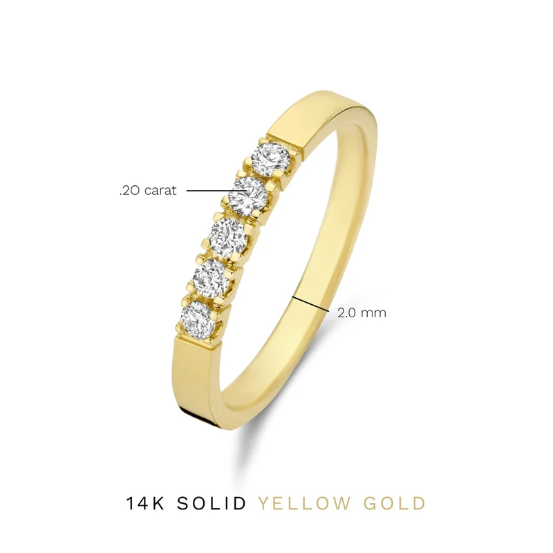 Isabel Bernard De la Paix Madeline 14 karaat gouden ring | diamant 0.20 ct | IBD330018-48