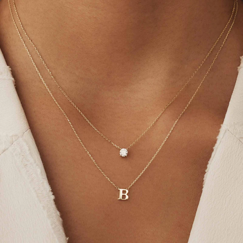 Isabel Bernard 14 Karaat Gouden Le Marais Chloé Ketting IB340134-A (Letter: A)
