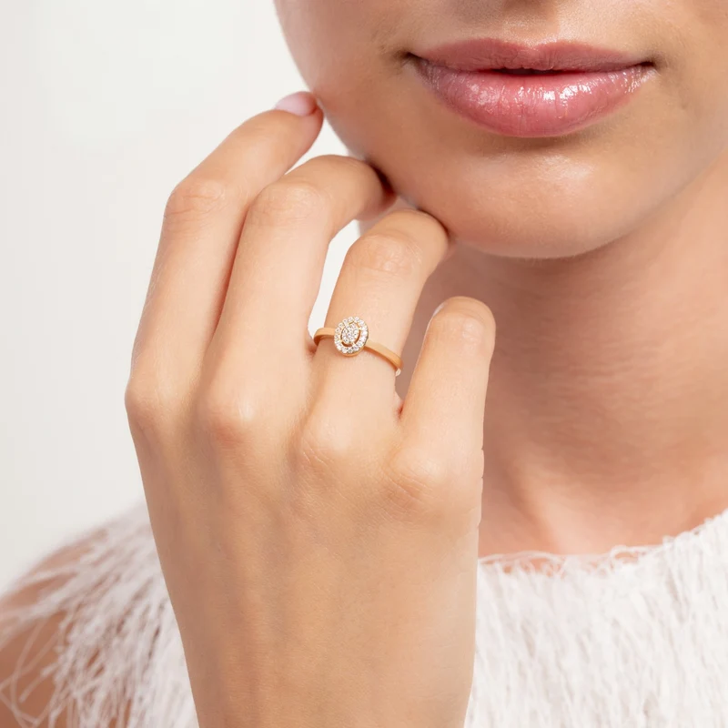 Isabel Bernard Le Marais Anne 14 Karaat Gouden Ring Met Zirkonia Steen IB330115-48