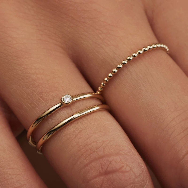 Isabel Bernard Rivoli Aélys 14 karaat gouden stacking ring IB330076-52 (Maat: 52)