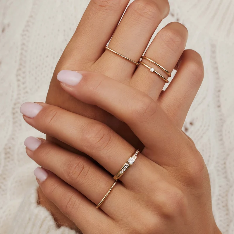 Isabel Bernard Rivoli Aélys 14 karaat gouden stacking ring IB330076-52 (Maat: 52)
