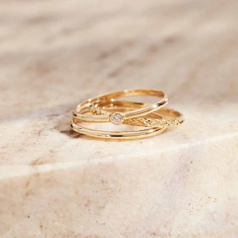 Isabel Bernard Rivoli Aélys 14 karaat gouden stacking ring IB330076-52 (Maat: 52)