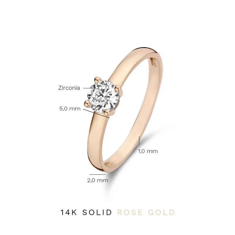 Isabel Bernard La Concorde Soleil 14 Karaat Roségouden Ring IB330074-50 (Maat: 50)