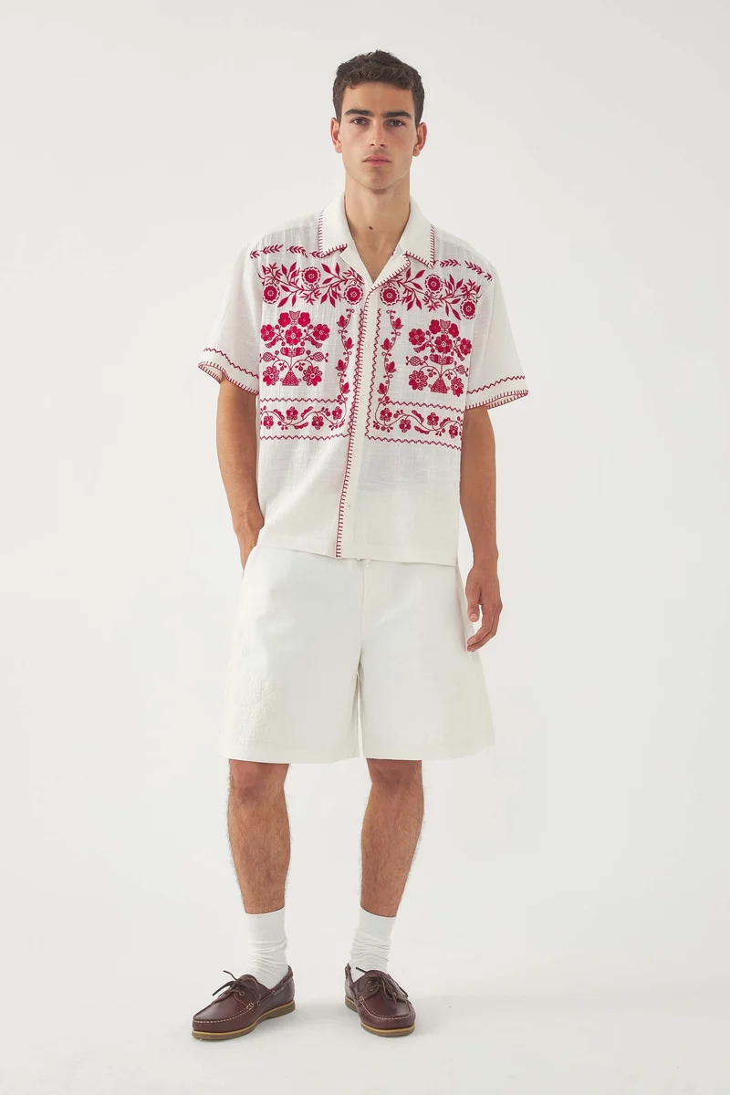 Chemise brodée Mamie