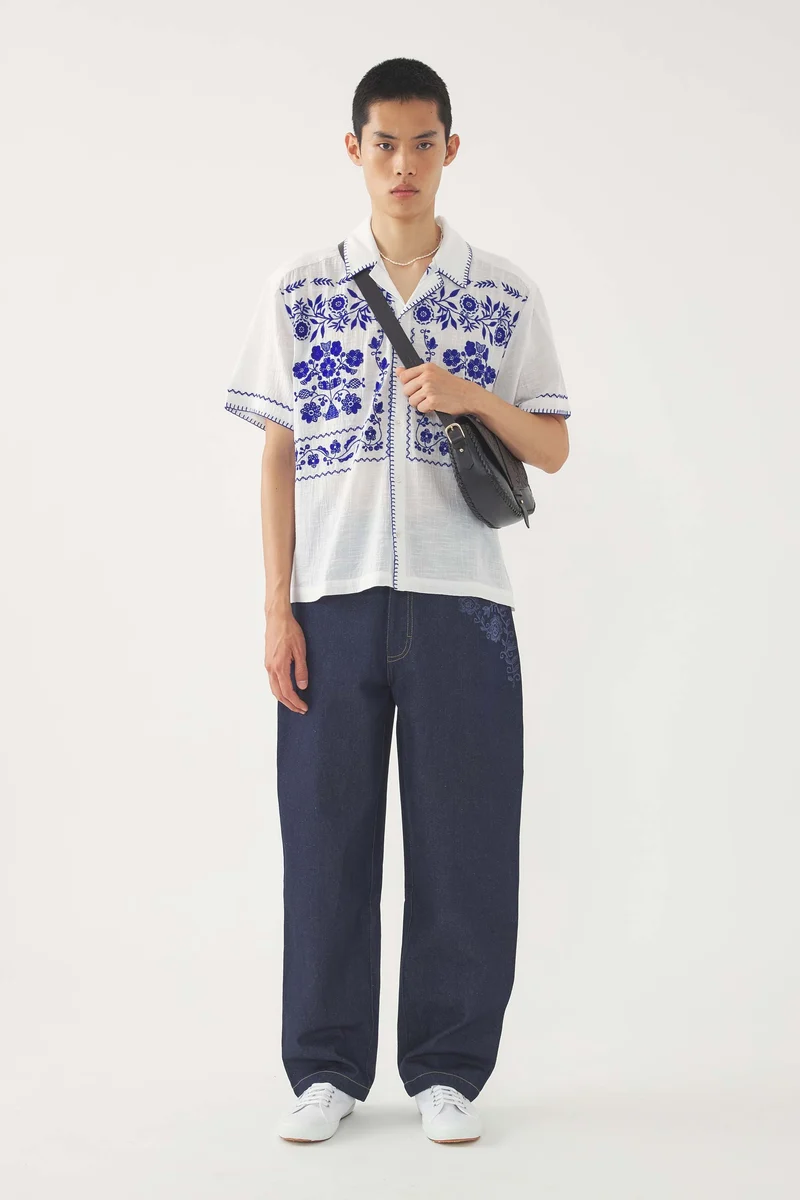 Chemise brodée Mamie