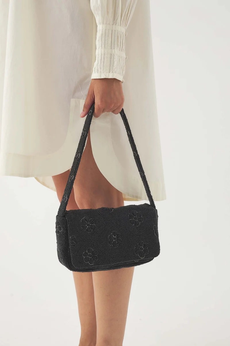 Sac porté épaule brodé Marguerite