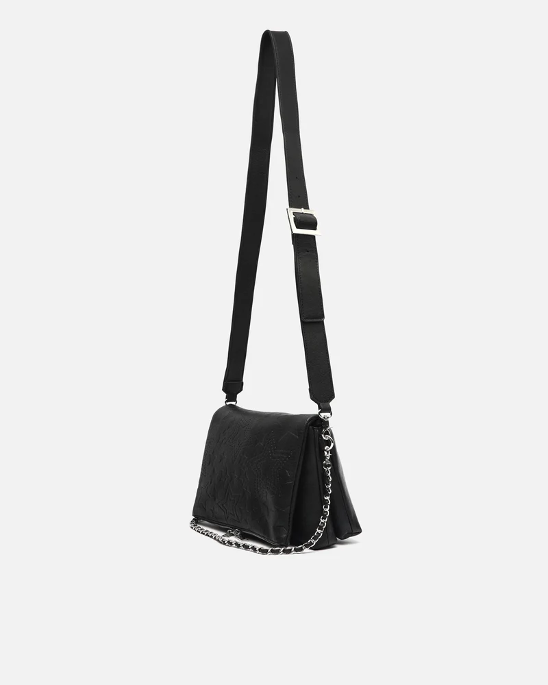 Starti bolso de hombro con solapa y grabado de estrellas con asa bandolera extraíble