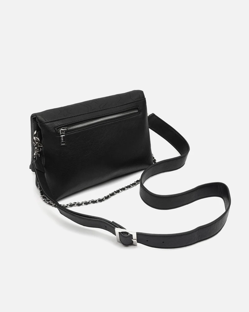 Starti bolso de hombro con solapa y grabado de estrellas con asa bandolera extraíble