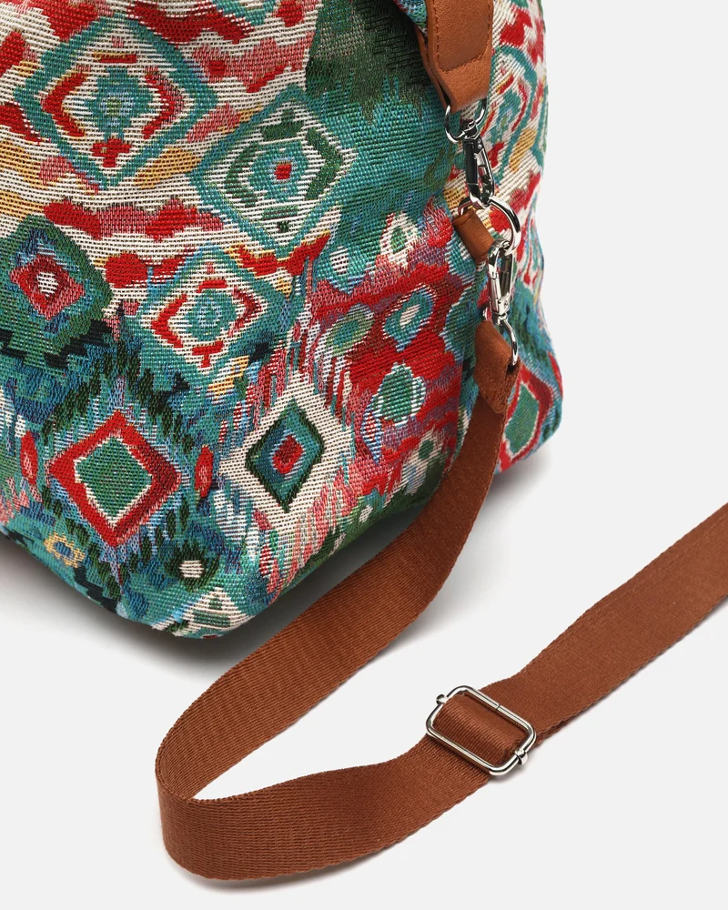 Zaria bolsa fin de semana con estampado jacquard y asa bandolera extraíble