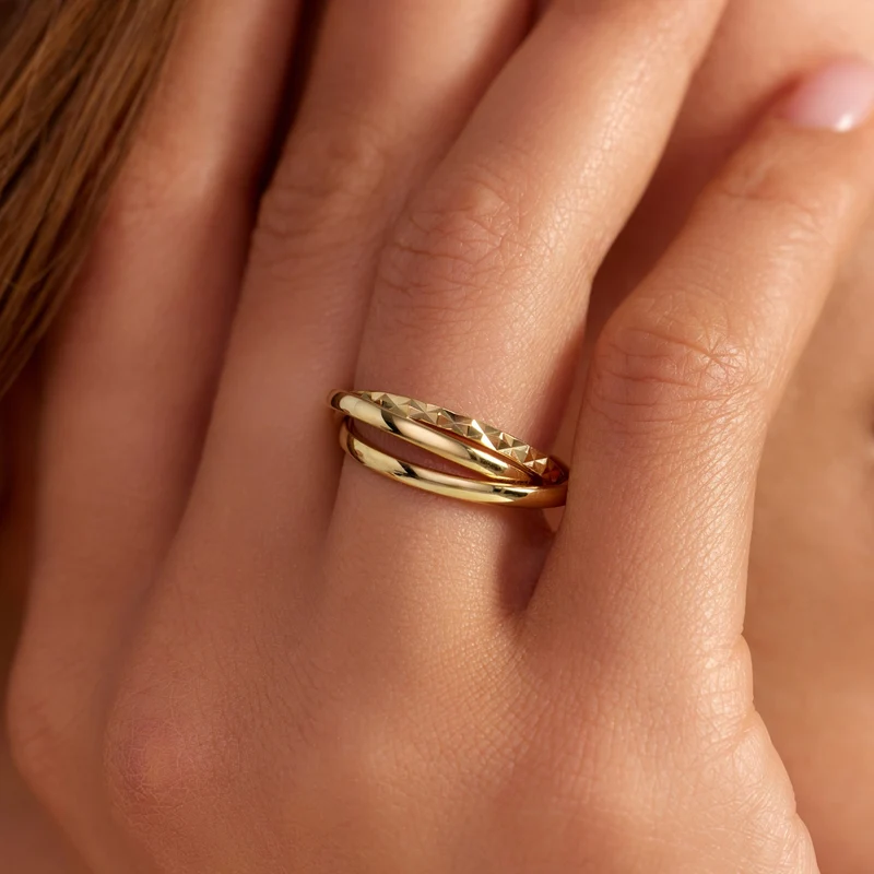 Parte di Me Ponte Vecchio Lucilla 925 Sterling Silver Gold Plated Ring with Diamond Cut PDM33072-52