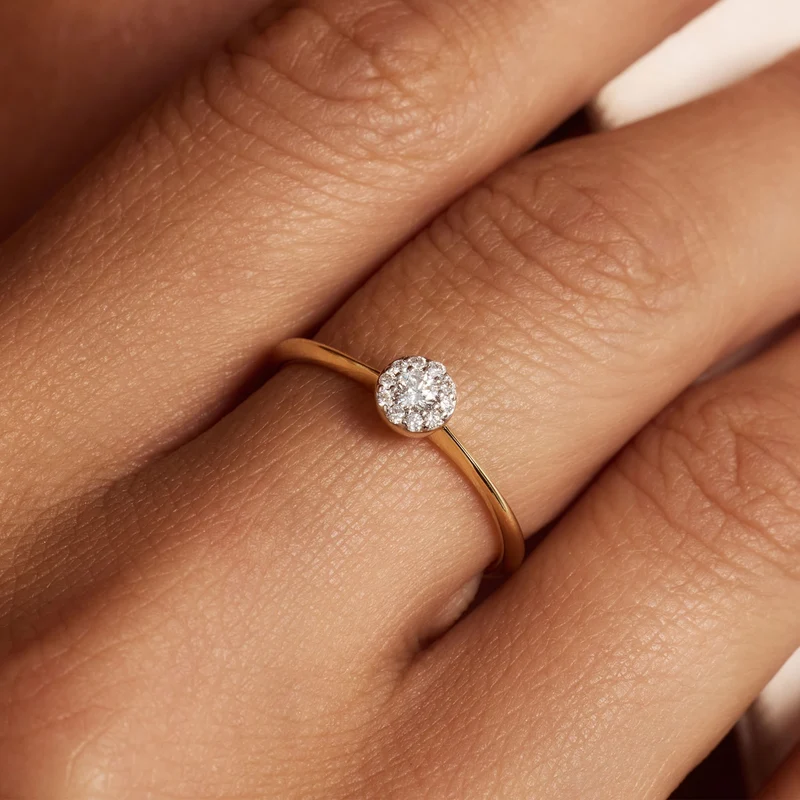 Isabel Bernard De la Paix Viviane 14 karaat gouden ring met diamant 0.11 ct IBD330037-50