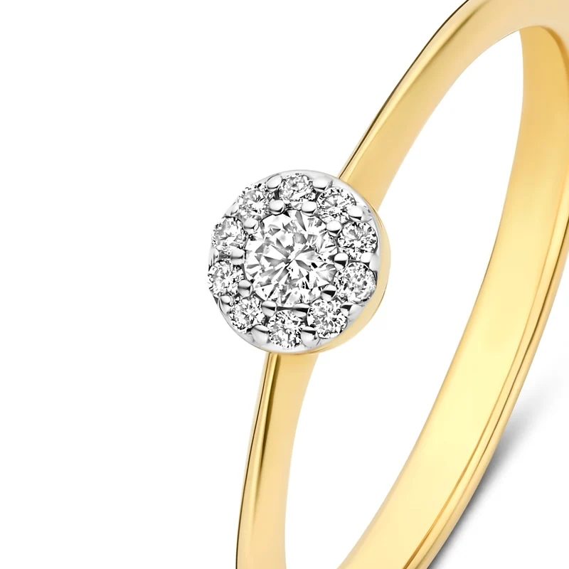 Isabel Bernard De la Paix Viviane 14 karaat gouden ring met diamant 0.11 ct IBD330037-50