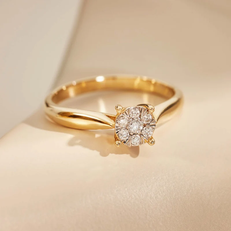 Isabel Bernard De la Paix Hanaé 14 karaat gouden ring | diamant 0.14 ct | IBD330008-60