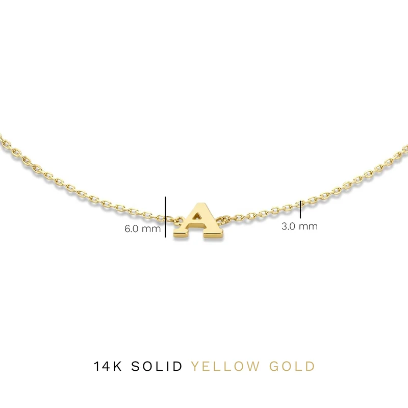 Isabel Bernard Le Marais Rachel 14 Karaat Gouden Initial Armband IB320101-A (Letter A)