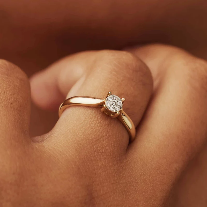 Isabel Bernard De la Paix Hanaé 14 karaat gouden ring | diamant 0.08 ct | IBD330007-50