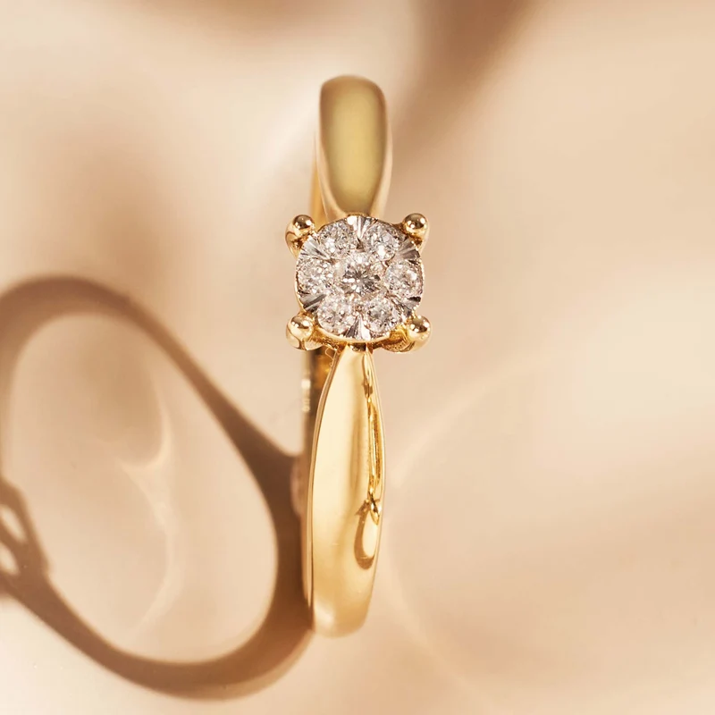 Isabel Bernard De la Paix Hanaé 14 karaat gouden ring | diamant 0.08 ct | IBD330007-50
