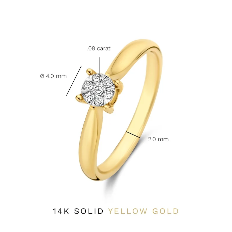Isabel Bernard De la Paix Hanaé 14 karaat gouden ring | diamant 0.08 ct | IBD330007-50