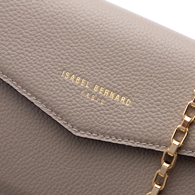 Isabel Bernard Honoré Lina Taupe Clutch Met Afneembare Schouderketting IB21135-078