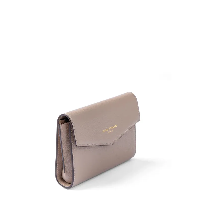 Isabel Bernard Honoré Lina Taupe Clutch Met Afneembare Schouderketting IB21135-078