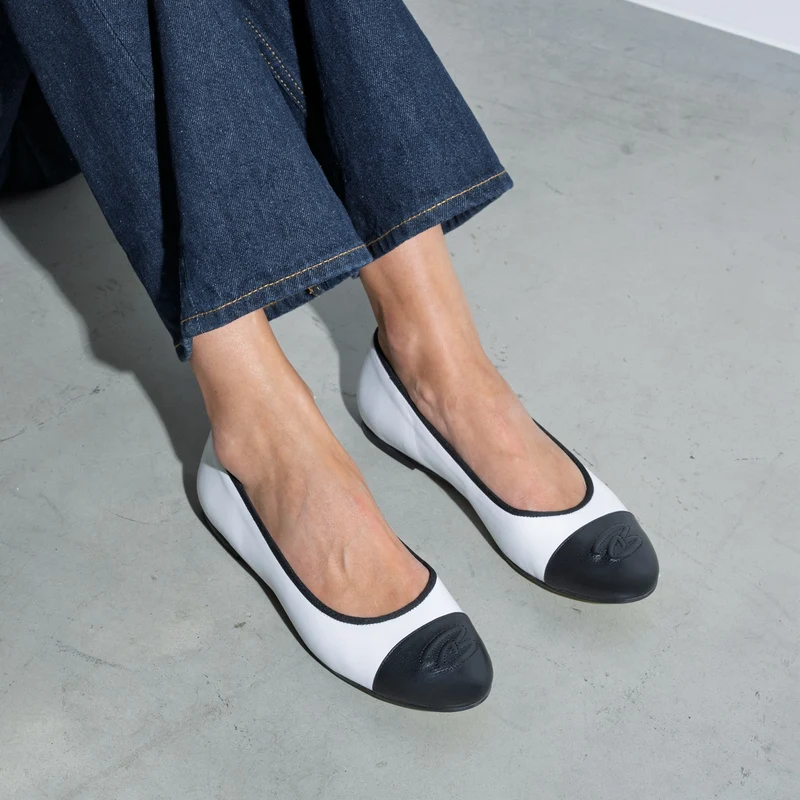 Isabel Bernard Vendôme Ynes Witte Kalfsleren Ballerinas IB51011-071-36