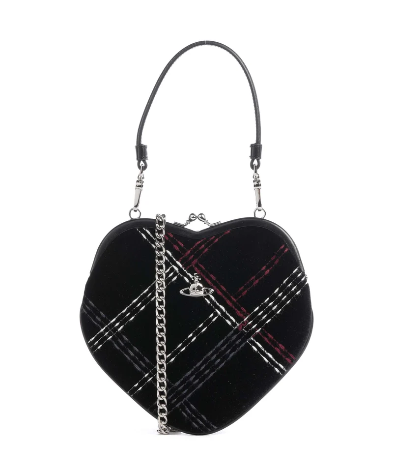 Vivienne Westwood Belle Heart Frame Velvet Check Bolso de mano black/multicolor