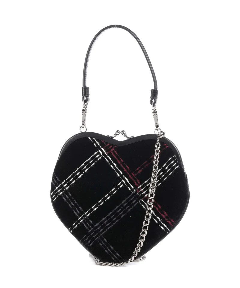 Vivienne Westwood Belle Heart Frame Velvet Check Bolso de mano black/multicolor