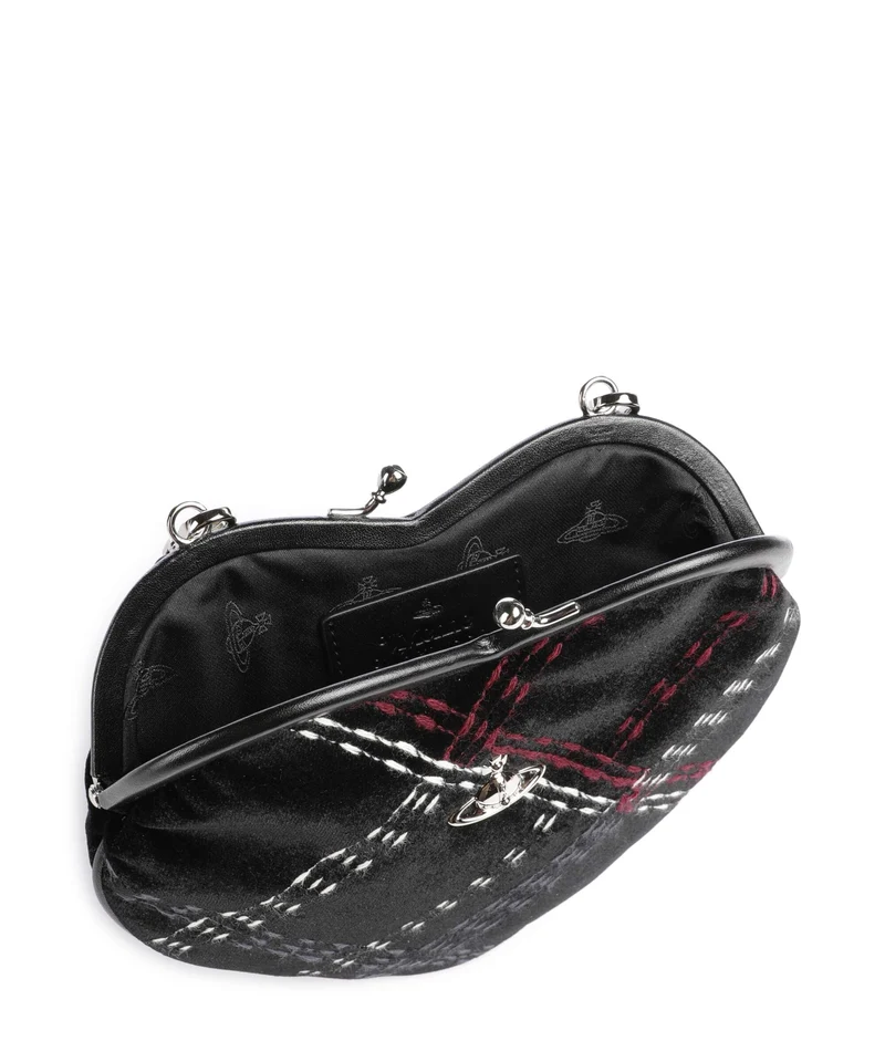 Vivienne Westwood Belle Heart Frame Velvet Check Bolso de mano black/multicolor