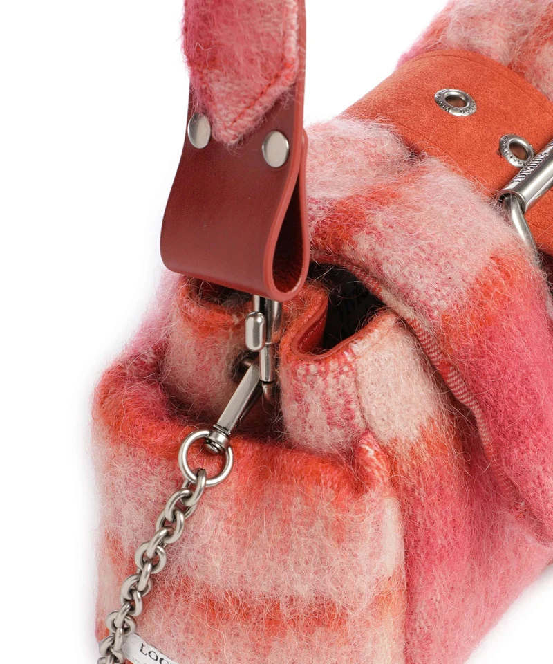 Vivienne Westwood Hazel Treasure Tartan Mohair Bolso de hombro fraser pink