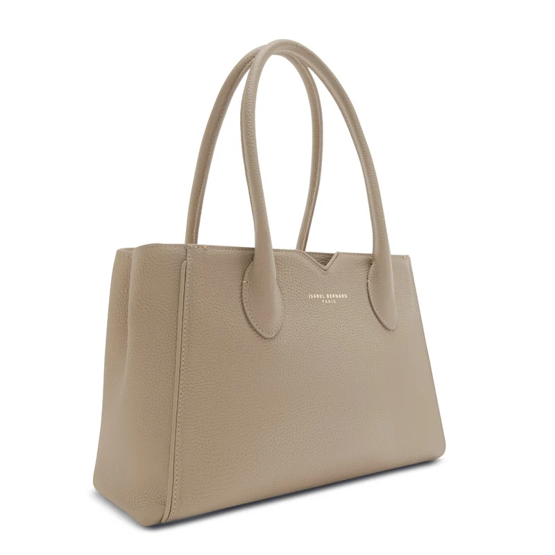 Isabel Bernard Honoré Cloe Midi Taupe Kalfsleren Handtas IB25082-078