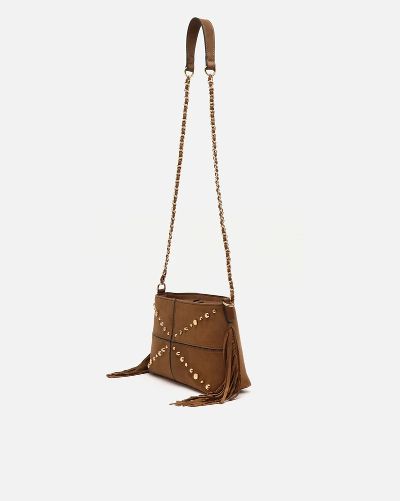 Anabelas-1 bolso bandolera efecto ante con detalles metálicos y flecos