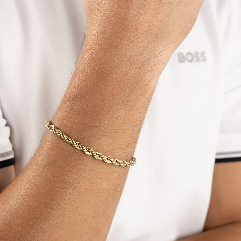 Hugo Boss Roestvrij Staal Goudkleurige Heren Schakelarmband HBJ1580810M