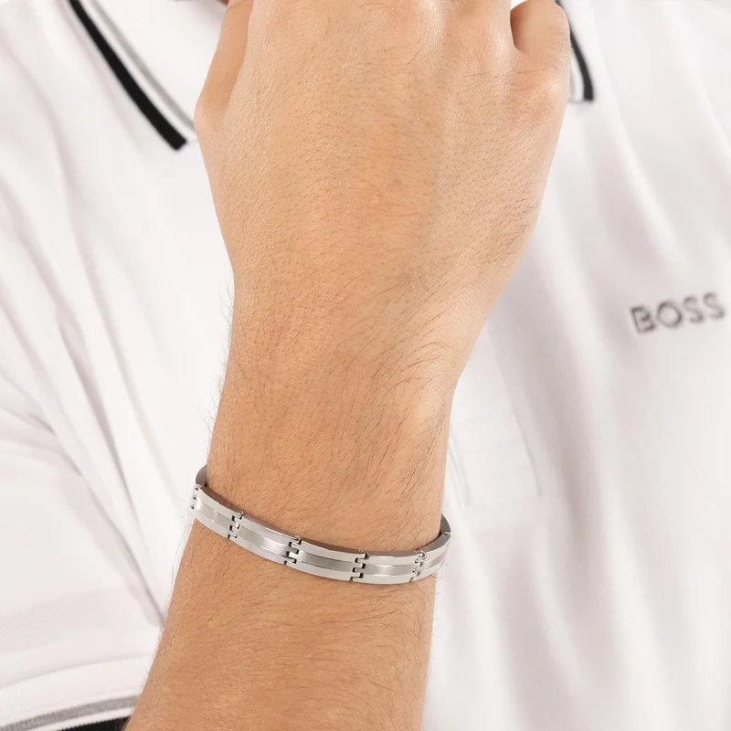Hugo Boss Roestvrij Staal Zilverkleurige Heren Schakelarmband HBJ1580803