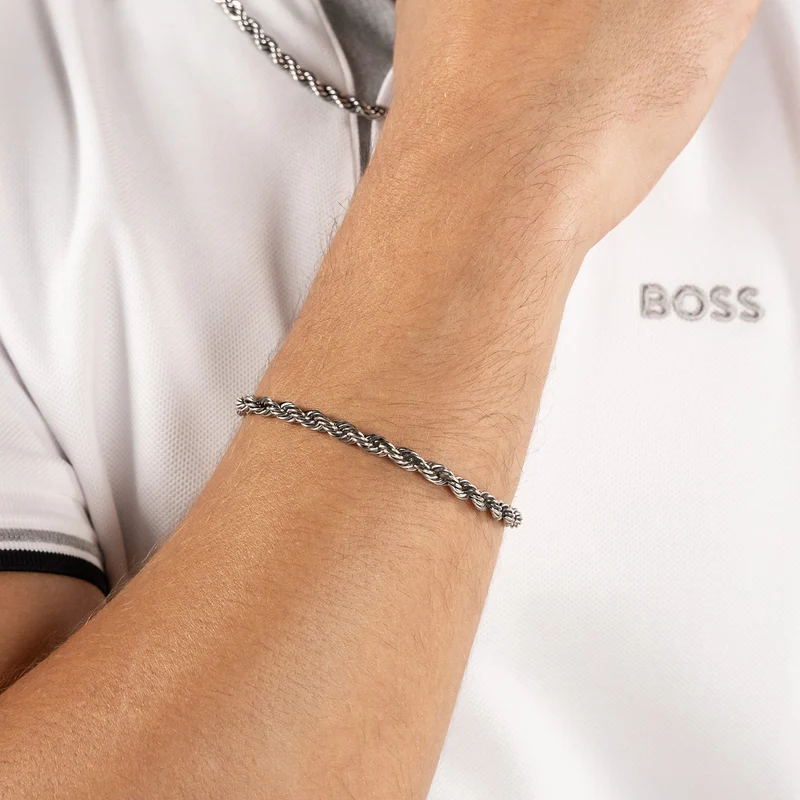 Hugo Boss Roestvrij Staal Zilverkleurige Heren Schakelarmband HBJ1580809M