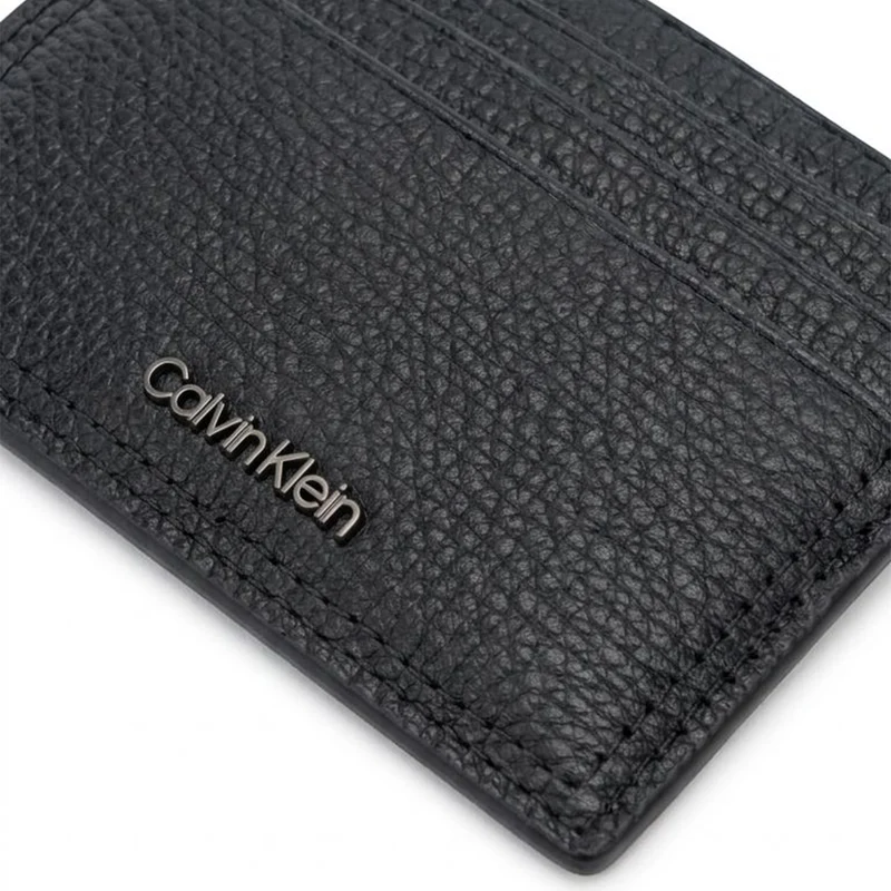 Calvin Klein Minimalism Zwarte Leren Pasjeshouder K50K509613BAX