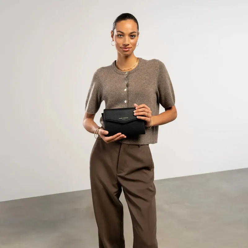 Isabel Bernard Honoré Lina Zwarte Clutch Met Afneembare Schouderketting IB21135-001
