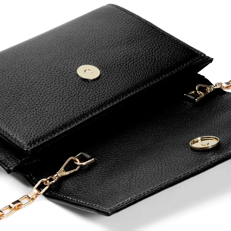Isabel Bernard Honoré Lina Zwarte Clutch Met Afneembare Schouderketting IB21135-001