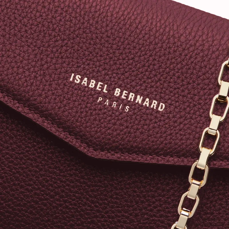 Isabel Bernard Honoré Lina Bordeauxrode Clutch Met Afneembare Schouderketting IB21135-052