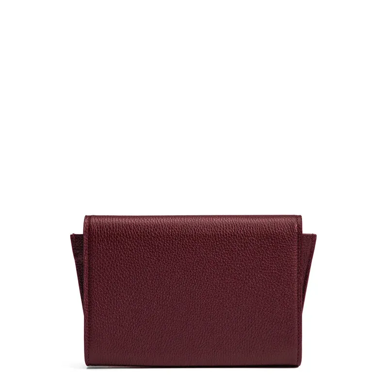 Isabel Bernard Honoré Lina Bordeauxrode Clutch Met Afneembare Schouderketting IB21135-052